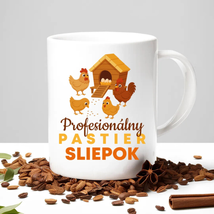 Profesionálny pastier sliepok - keramický hrnček s potlačou