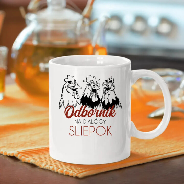 Odborník na dialógy sliepok - keramický hrnček s potlačou