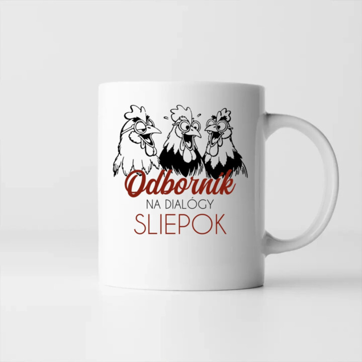 Odborník na dialógy sliepok - keramický hrnček s potlačou