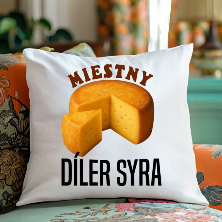 Miestny díler syra - vankúš s potlačou