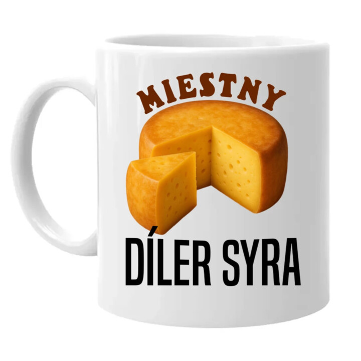 Miestny díler syra - keramický hrnček s potlačou