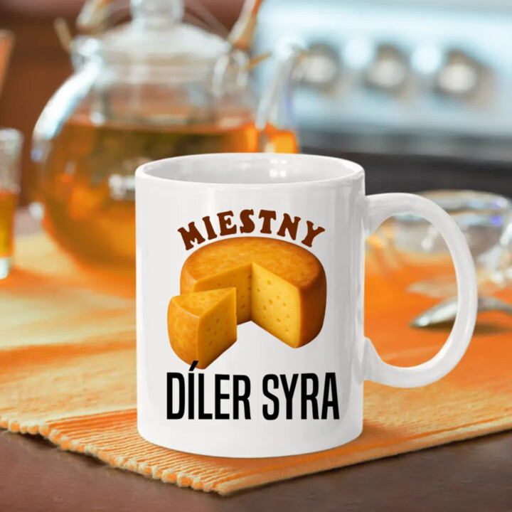 Miestny díler syra - keramický hrnček s potlačou