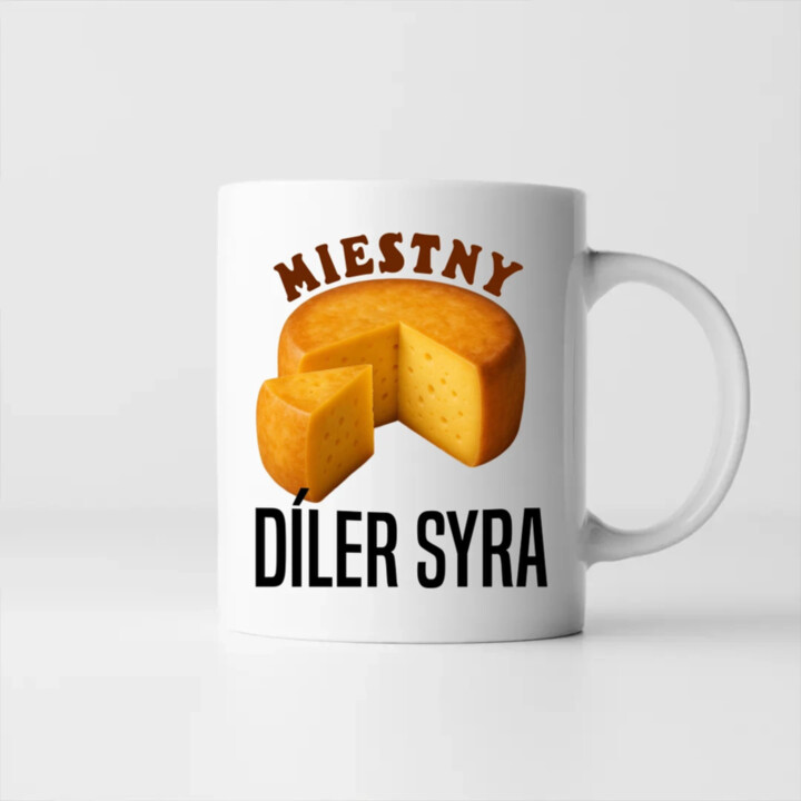 Miestny díler syra - keramický hrnček s potlačou