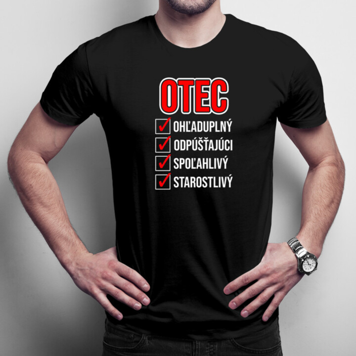 Otec: ohľaduplný, odpúšťajúci... - pánske tričko s potlačou