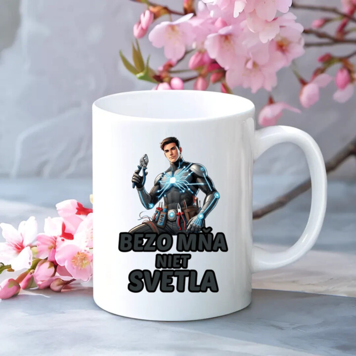 Bezo mňa niet svetla - keramický hrnček s potlačou