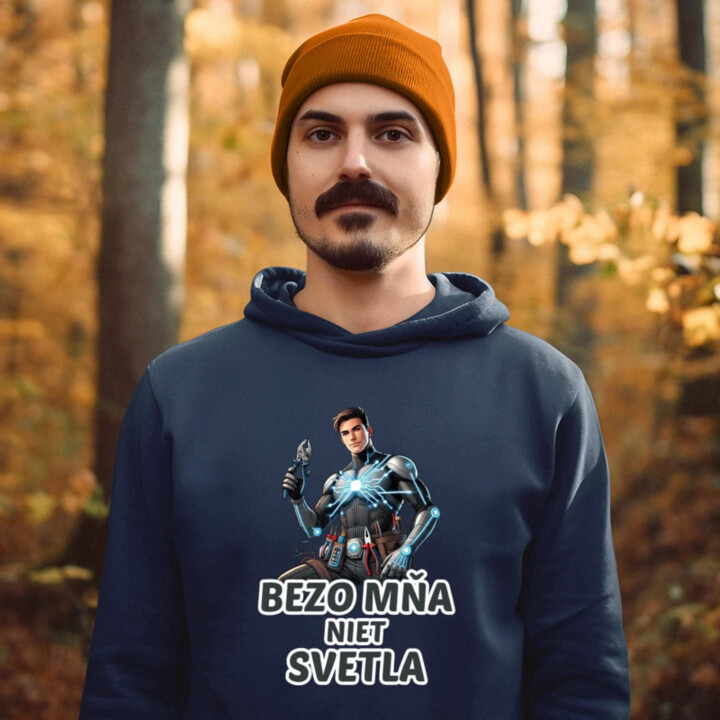 Bezo mňa niet svetla  - pánska mikina s potlačou