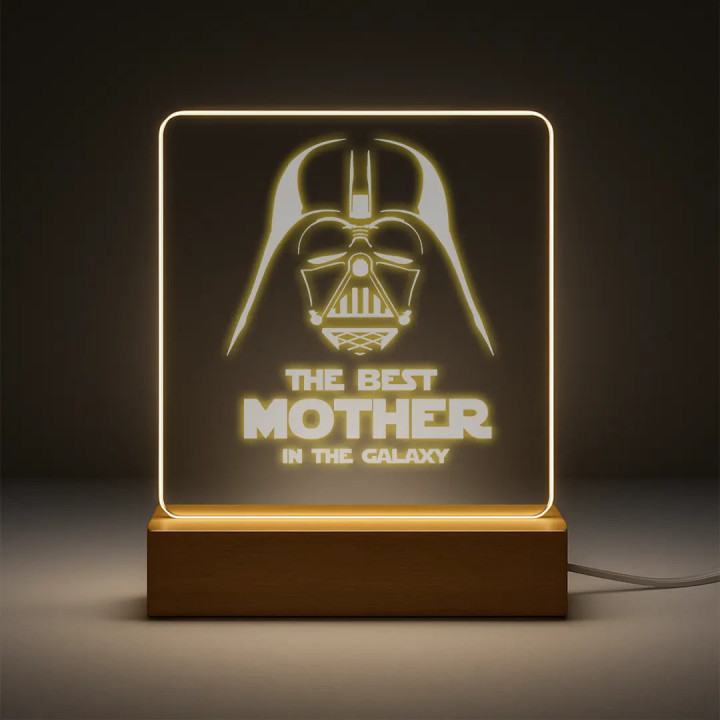 The best mother in the galaxy - LED lampička s gravírovaním