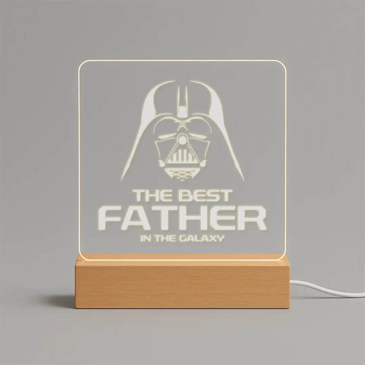 The best father in the galaxy - LED lampička s gravírovaním
