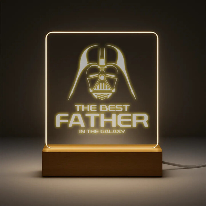 The best father in the galaxy - LED lampička s gravírovaním