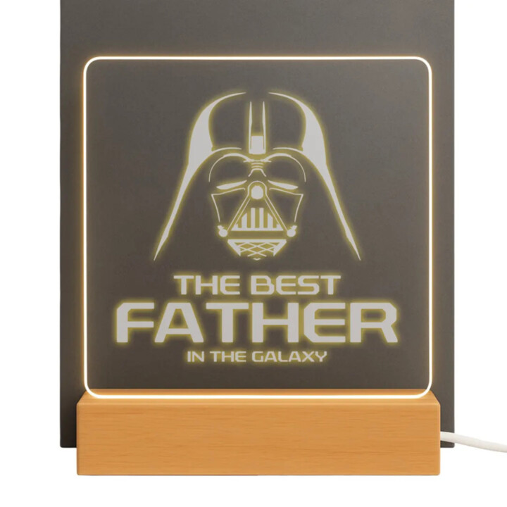 The best father in the galaxy - LED lampička s gravírovaním