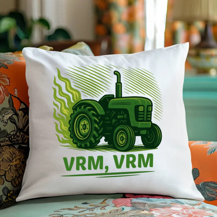 Vrm, vrm - traktor - vankúš s potlačou