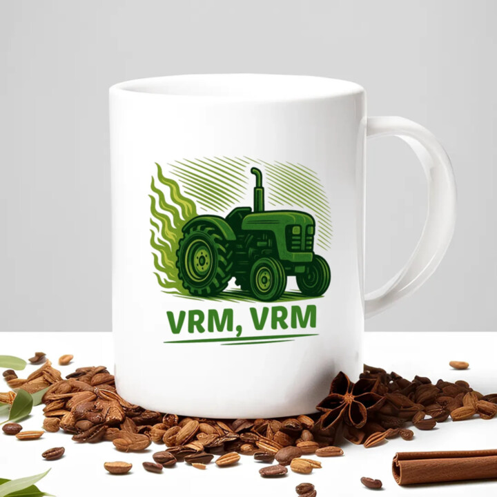 Vrm, vrm - traktor - keramický hrnček s potlačou