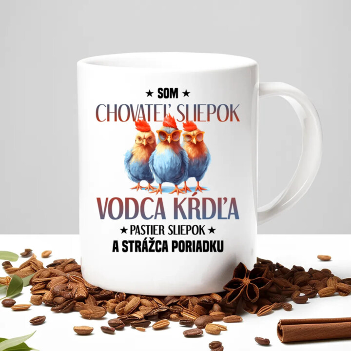 Som chovateľ sliepok - keramický hrnček s potlačou
