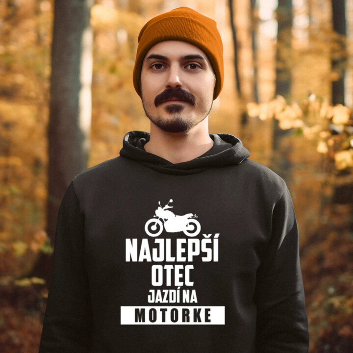 Najlepší otec jazdí na motorke  - pánska mikina s potlačou