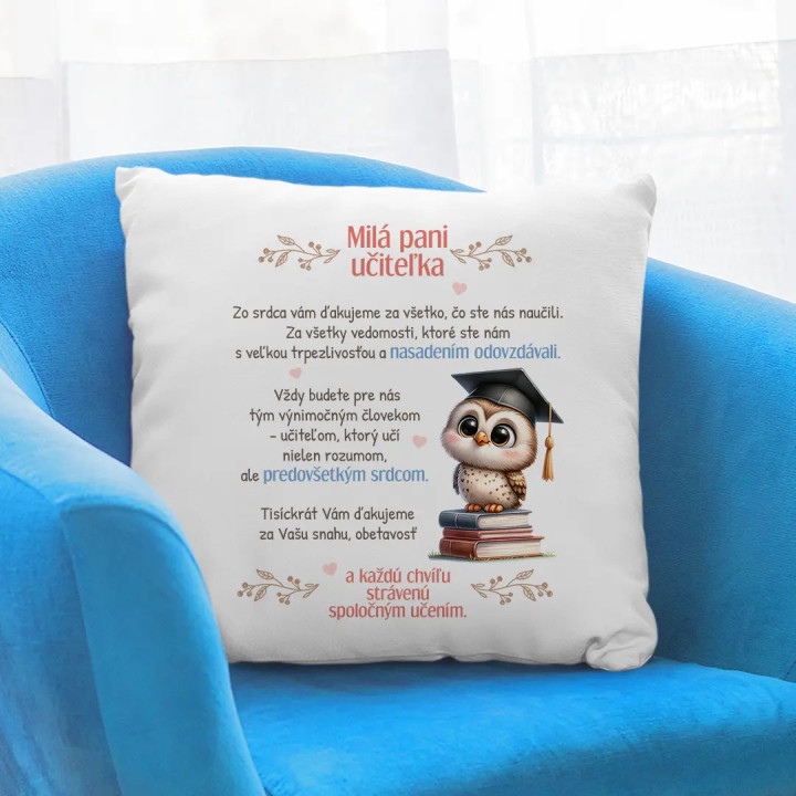 Milá pani učiteľka - vankúš s potlačou