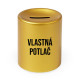 Zlatá keramická pokladnička s gravírovaním - produkt s vlastnou potlačou