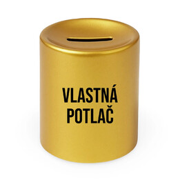 Zlatá keramická pokladnička s gravírovaním - produkt s vlastnou potlačou