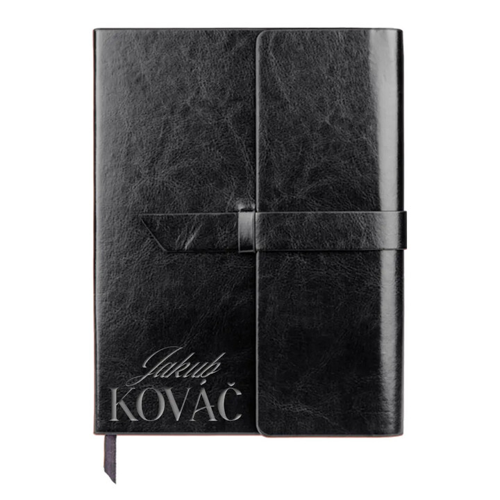 Meno + priezvisko - Zápisník z eko kože s gravírovaním - personalizovaný produkt