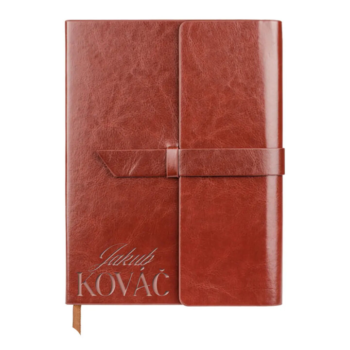Meno + priezvisko - Zápisník z eko kože s gravírovaním - personalizovaný produkt