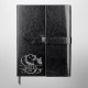 Monogram - motýľ  - zápisník z eko kože s gravírovaním - personalizovaný produkt