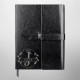 Monogram - listy - zápisník z eko kože s gravírovaním - personalizovaný produkt