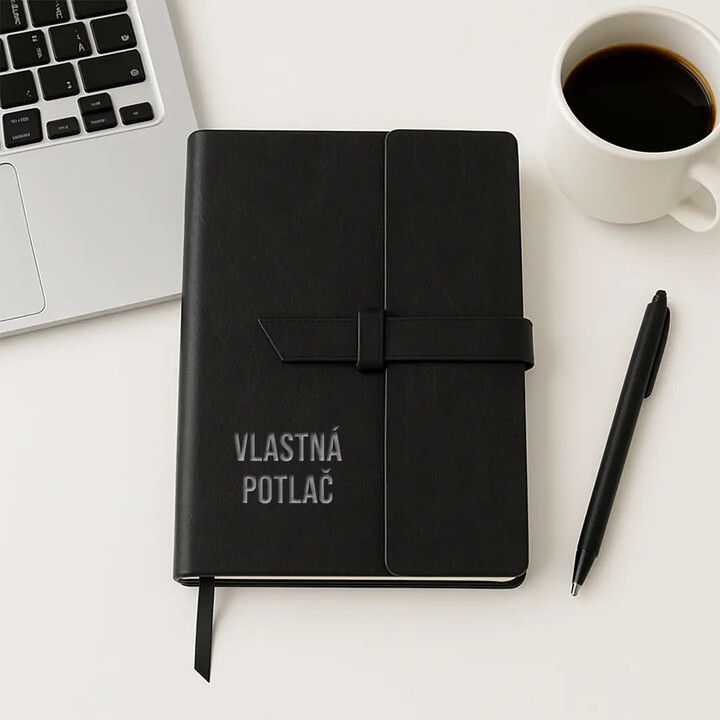 Zápisník z eko kože s gravírovaním - produkt s vlastnou potlačou
