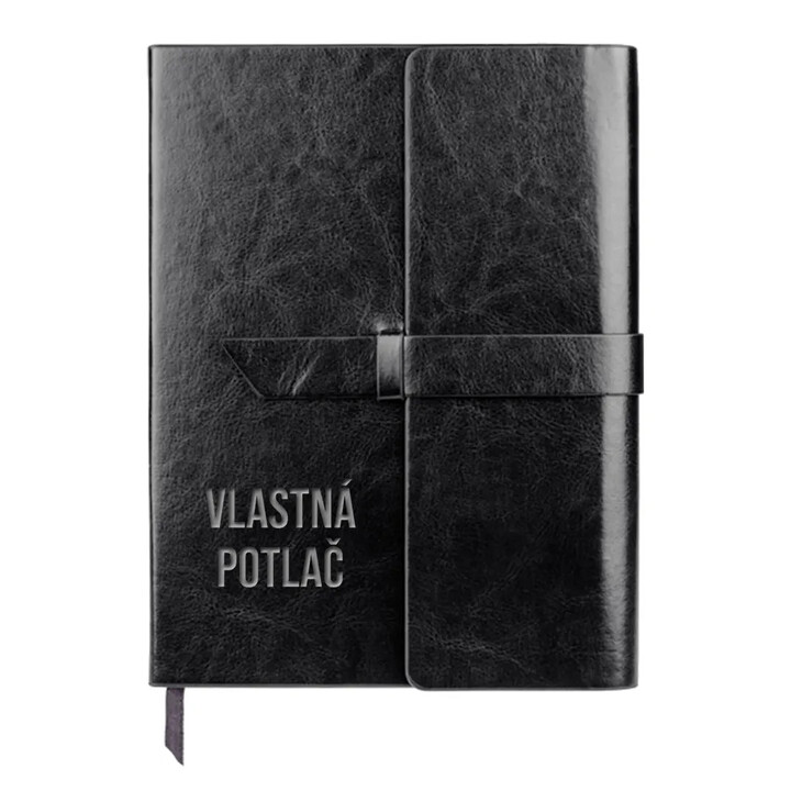 Zápisník z eko kože s gravírovaním - produkt s vlastnou potlačou