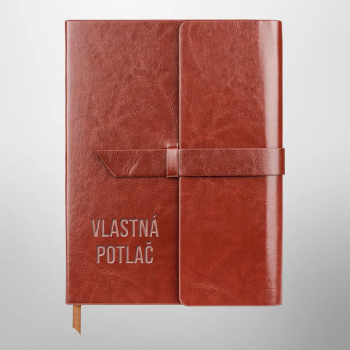 Zápisník z eko kože s gravírovaním - produkt s vlastnou potlačou