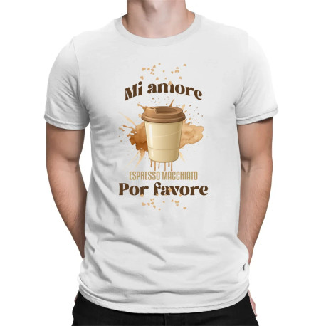 Mi amore espresso macchiato por favore - pánske tričko s potlačou
