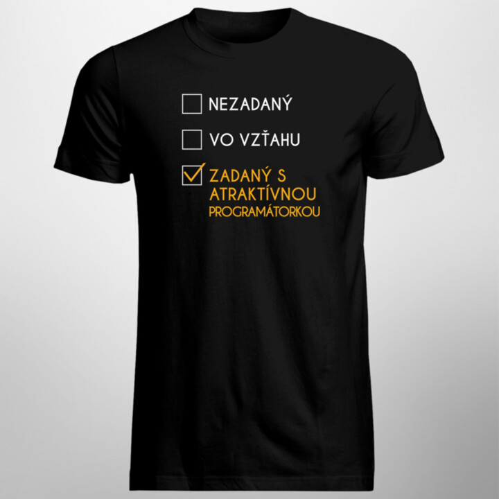 Zadaný s atraktívnou programátorkou - pánske tričko s potlačou