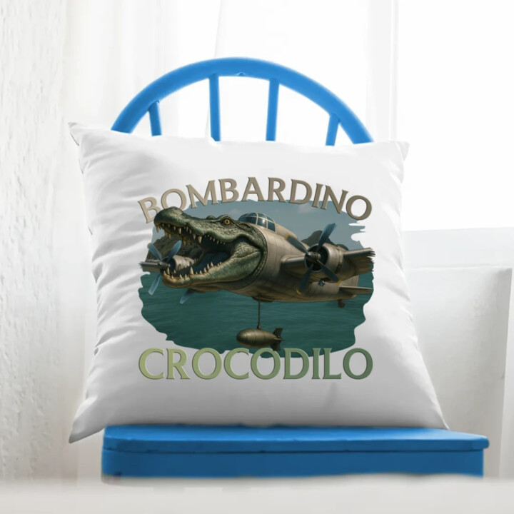 Bombardino Crocodilo - vankúš s potlačou