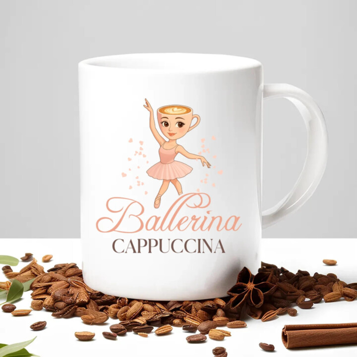 Ballerina Cappuccina Italian Brainrot - keramický hrnček s potlačou