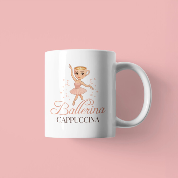 Ballerina Cappuccina Italian Brainrot - keramický hrnček s potlačou