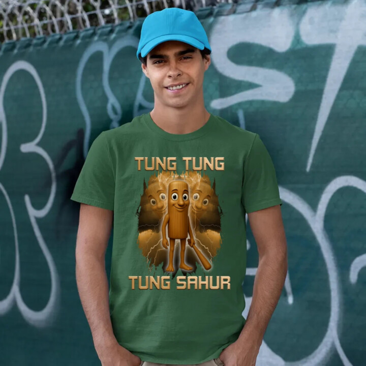 Tung Tung Tung Sahur - Italian Brainrot - pánske tričko s potlačou