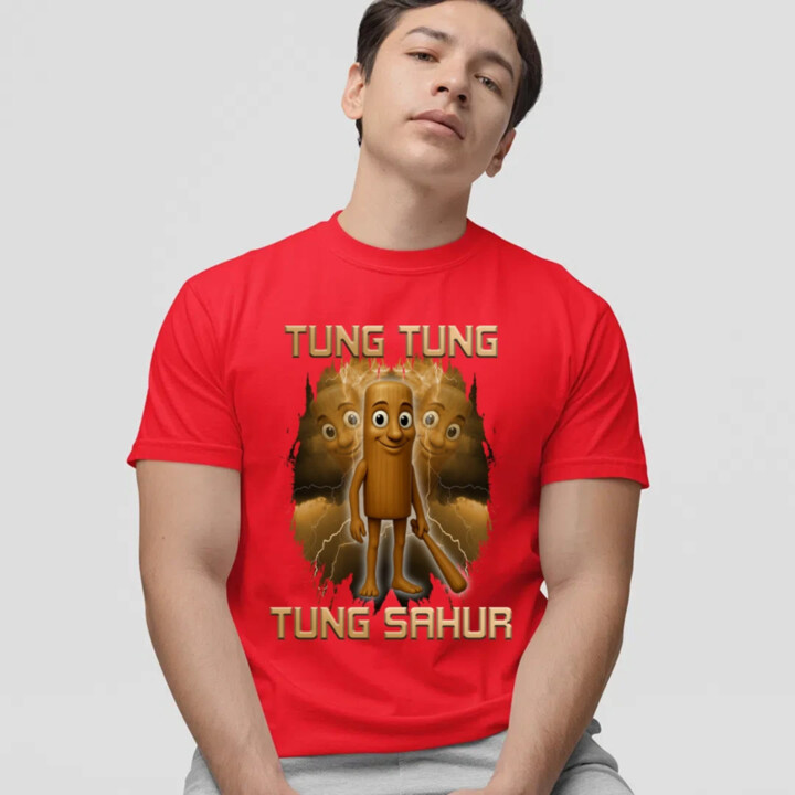 Tung Tung Tung Sahur - Italian Brainrot - pánske tričko s potlačou