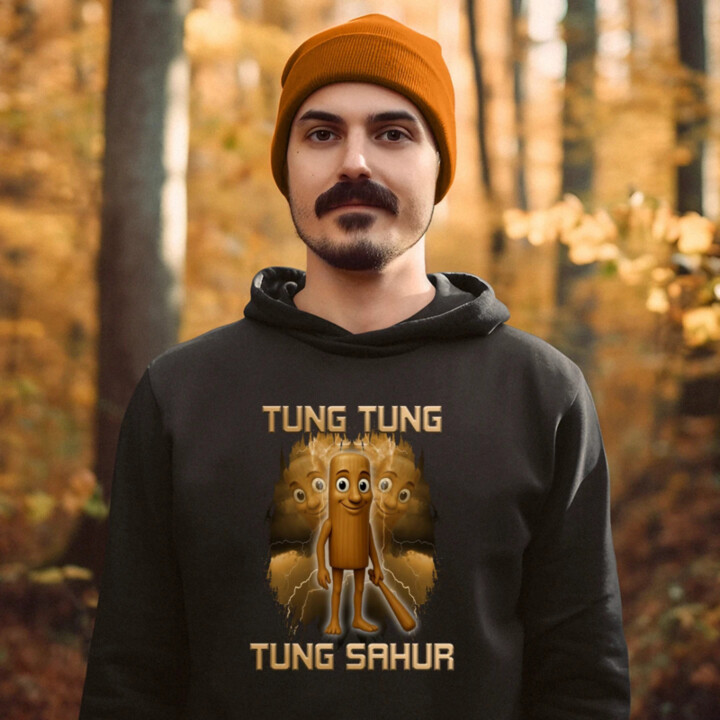 Tung Tung Tung Sahur - Italian Brainrot  - pánska mikina s potlačou
