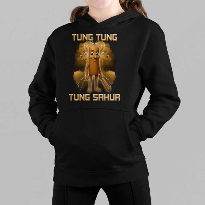 Tung Tung Tung Sahur - Italian Brainrot - detská mikina s kapucňou
