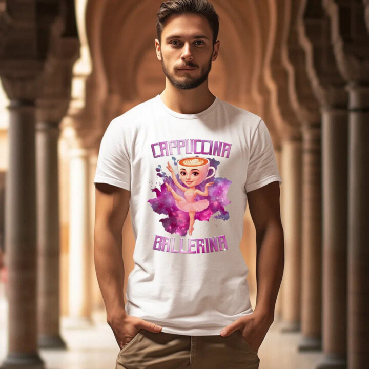 Ballerina Cappuccina - Italian Brainrot - pánske tričko s potlačou
