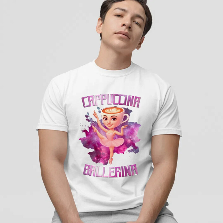 Ballerina Cappuccina - Italian Brainrot - pánske tričko s potlačou