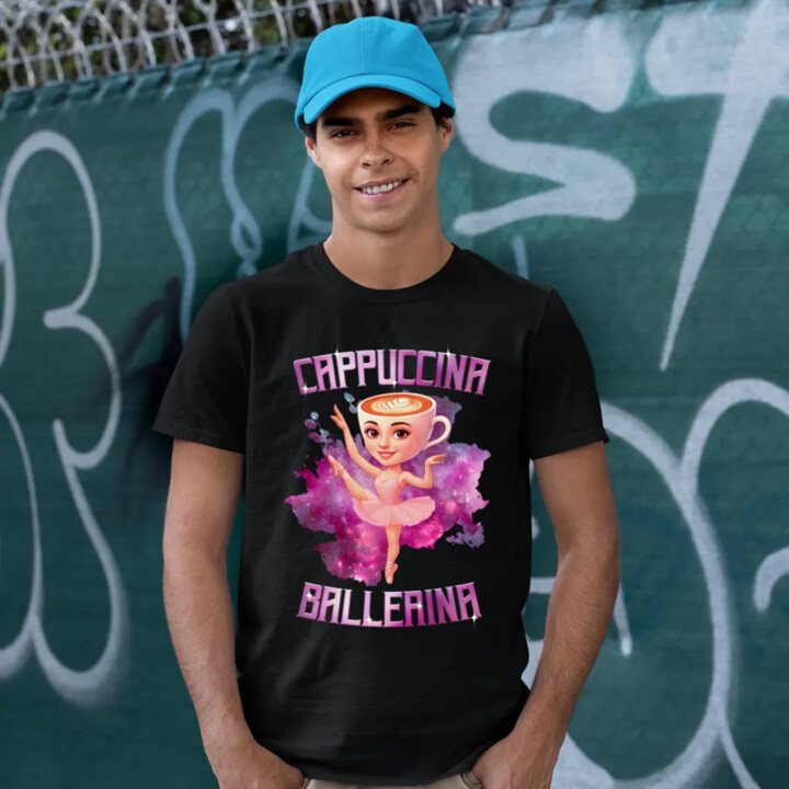Ballerina Cappuccina - Italian Brainrot - pánske tričko s potlačou