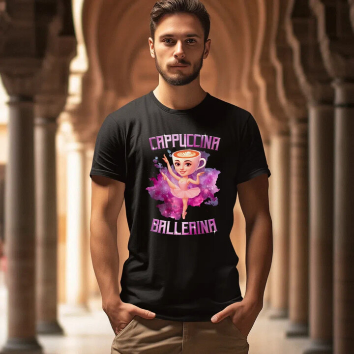 Ballerina Cappuccina - Italian Brainrot - pánske tričko s potlačou