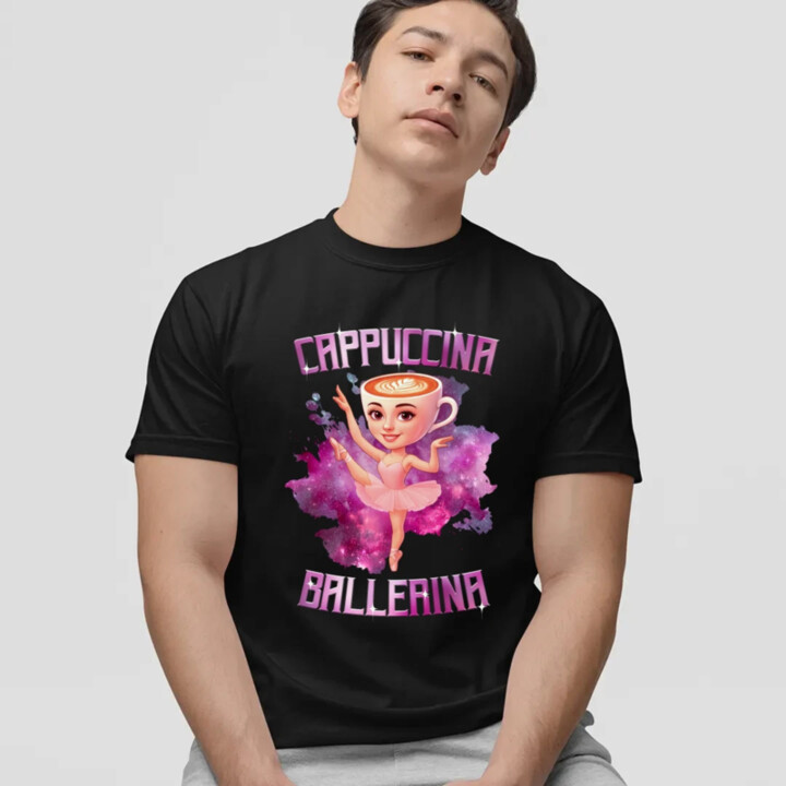 Ballerina Cappuccina - Italian Brainrot - pánske tričko s potlačou