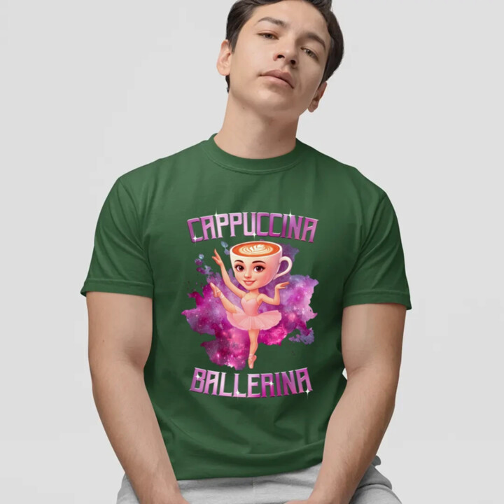 Ballerina Cappuccina - Italian Brainrot - pánske tričko s potlačou