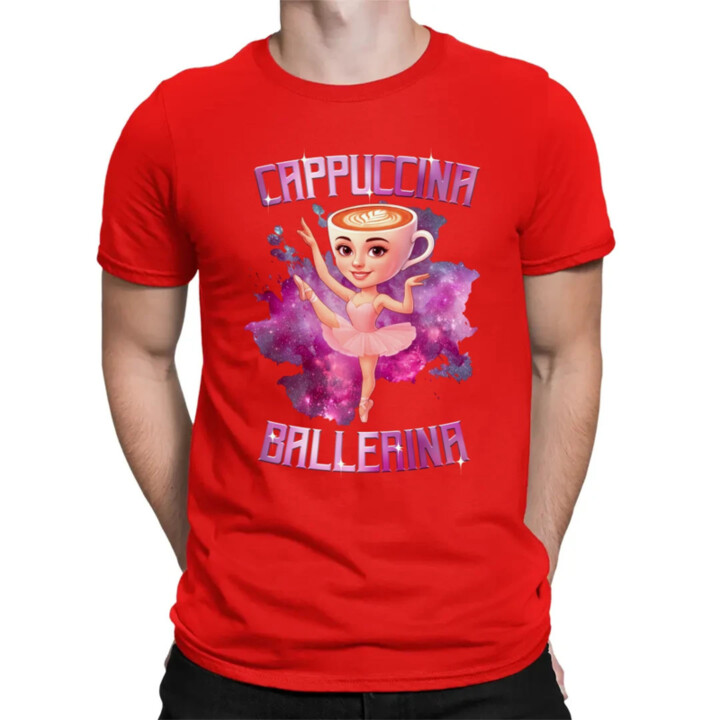 Ballerina Cappuccina - Italian Brainrot - pánske tričko s potlačou