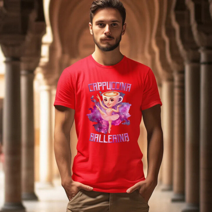 Ballerina Cappuccina - Italian Brainrot - pánske tričko s potlačou
