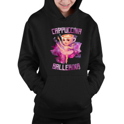 Ballerina Cappuccina - Italian Brainrot - detská mikina s kapucňou