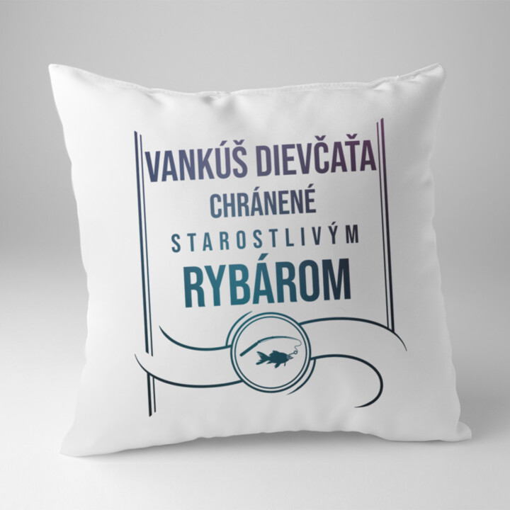 Vankúš dievčaťa chránené - rybár - vankúš s potlačou