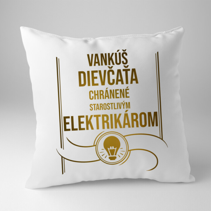Vankúš dievčaťa chránené - elektrikár - vankúš s potisk