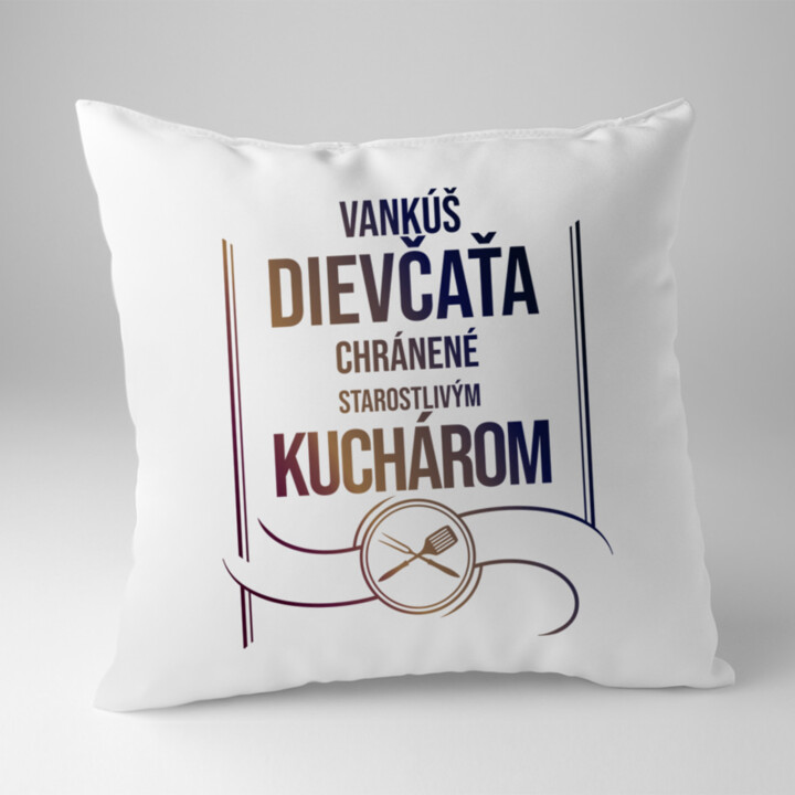 Vankúš dievčaťa chránené starostlivým kuchárom - vankúš pre potisk
