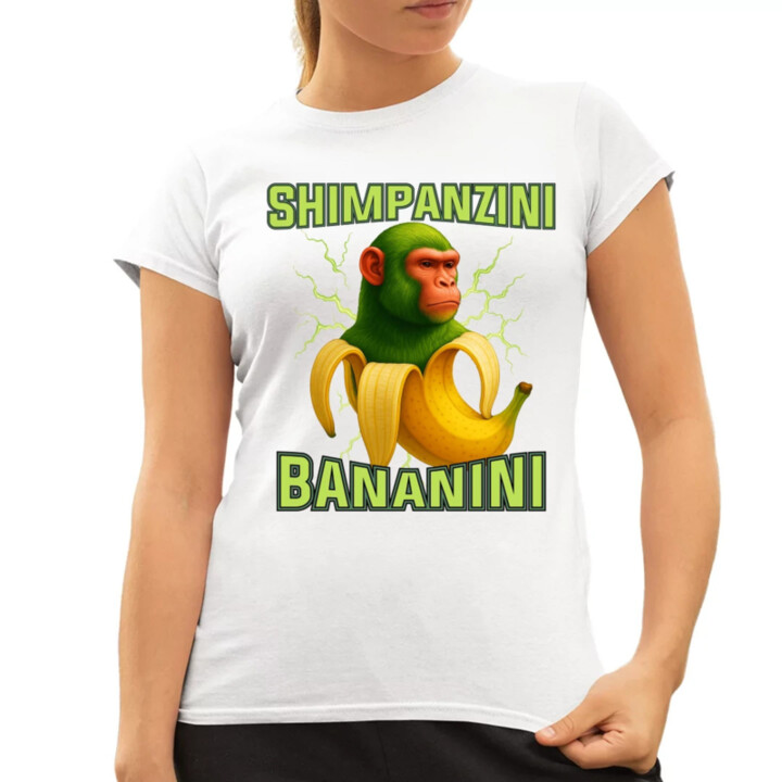 Shimpanzini bananini - Italian Brainrot - dámske tričko s potlačou